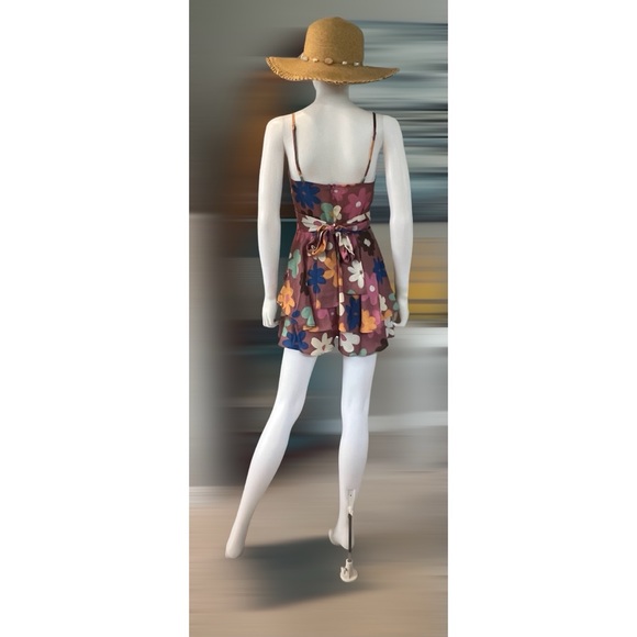 Floral ruffle romper sz S M L - Picture 4 of 8